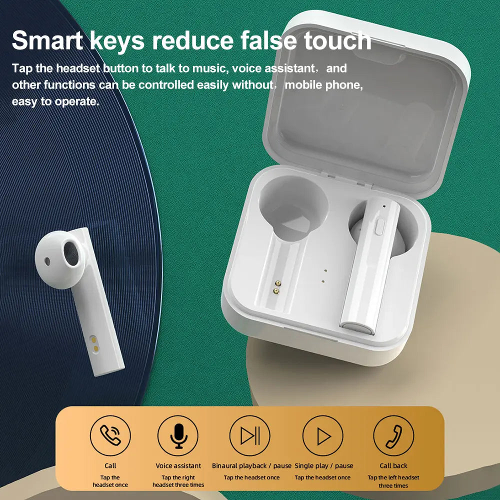 Air6 Plus Solar Charging TWS Bluetooth 5.1 Earphones - Noise Cancelling, Wireless, Waterproof Sports Headset Gomuto
