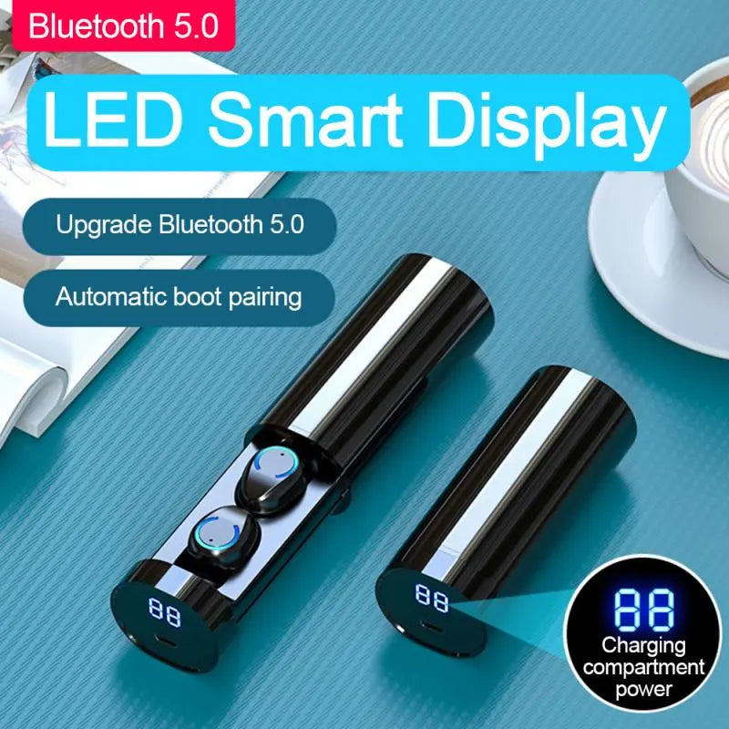 Binaural Mini Cylindrical Bluetooth Headphones F9 V5.0 - HD Calling, Long Battery Life Gomuto
