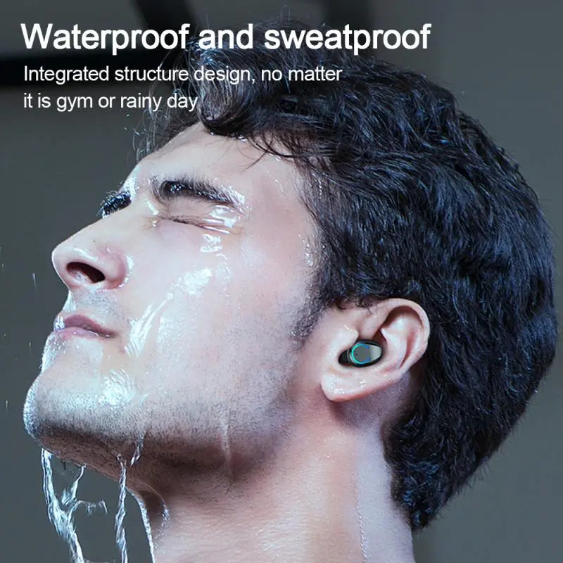 Binaural Mini Cylindrical Bluetooth Headphones F9 V5.0 - HD Calling, Long Battery Life Gomuto