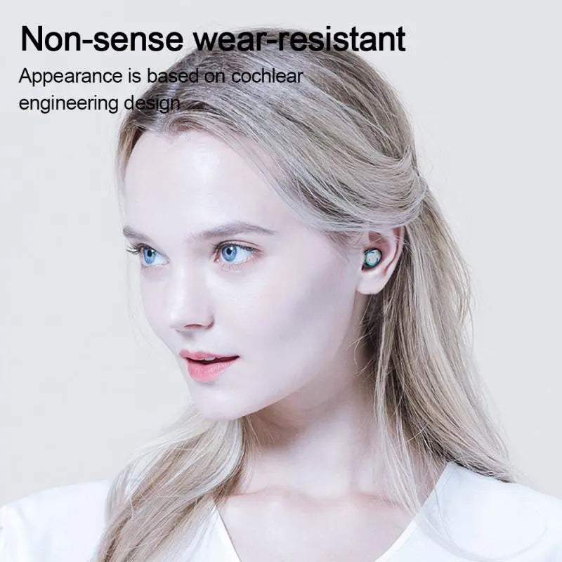 Binaural Mini Cylindrical Bluetooth Headphones F9 V5.0 - HD Calling, Long Battery Life Gomuto