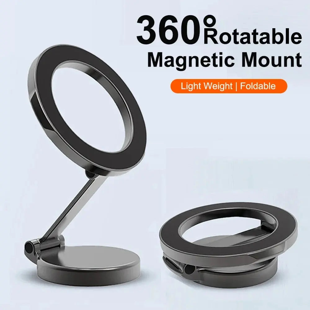 Car Magnetic Folding Phone Holder 360 Degree Rotation Phone Mount Suction Cup Car Navigation Phone Holder AntiShake Bracket Gomuto