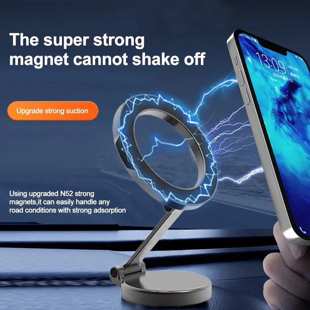 Car Magnetic Folding Phone Holder 360 Degree Rotation Phone Mount Suction Cup Car Navigation Phone Holder AntiShake Bracket Gomuto