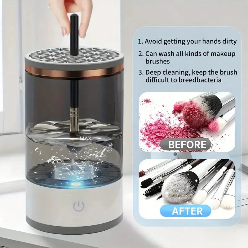 Electric Makeup Brush Cleaner & Dryer – Automatic Multi Brush Cleaning Machine gomuto.com