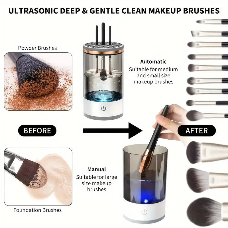 Electric Makeup Brush Cleaner & Dryer – Automatic Multi Brush Cleaning Machine gomuto.com