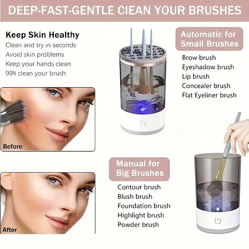 Electric Makeup Brush Cleaner & Dryer – Automatic Multi Brush Cleaning Machine gomuto.com