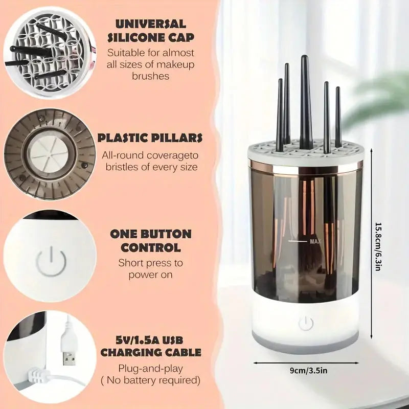 Electric Makeup Brush Cleaner & Dryer – Automatic Multi Brush Cleaning Machine gomuto.com
