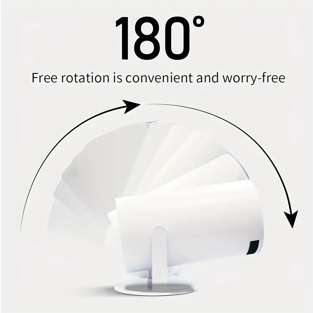 HY300 Mini 4K Projector Portable 180° Rotatable Projection Android 11.0 Dual Band WiFi Video Beammer For Outdoor Cinema - Gomuto