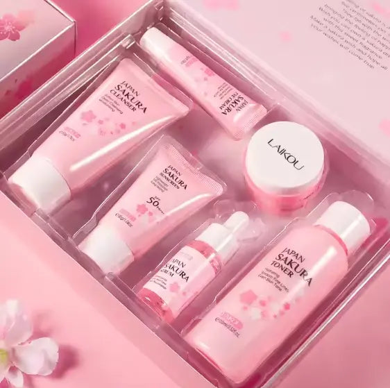 Japan Sakura Blossom Radiance – 6-Piece Skincare Set 🌸 | Deep Hydration & Glow gomuto.com