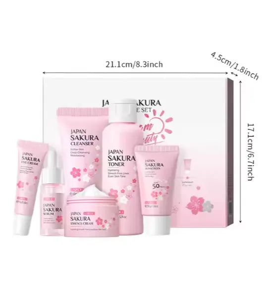 Japan Sakura Blossom Radiance – 6-Piece Skincare Set 🌸 | Deep Hydration & Glow gomuto.com