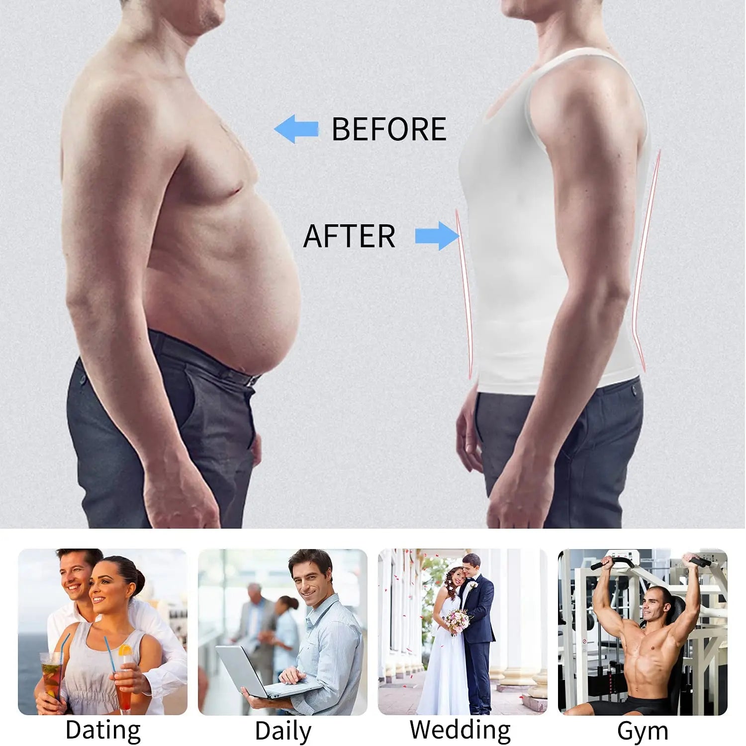 Men's Slimming Body Shapewear gomuto.com
