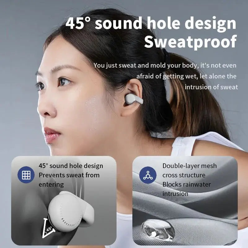 Original OWS Clip-On Wireless Earphones - Low Latency, ENC Noise-Canceling Bluetooth Headset for Gaming Gomuto