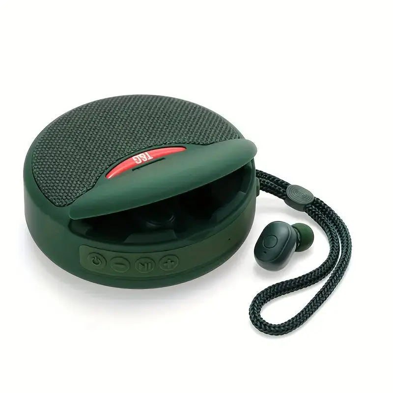 Outdoor Portable Bluetooth Speaker with Integrated Headset - 3D Stereo Subwoofer, FM Radio, TF Card Support Gomuto