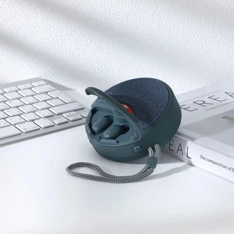 Outdoor Portable Bluetooth Speaker with Integrated Headset - 3D Stereo Subwoofer, FM Radio, TF Card Support Gomuto