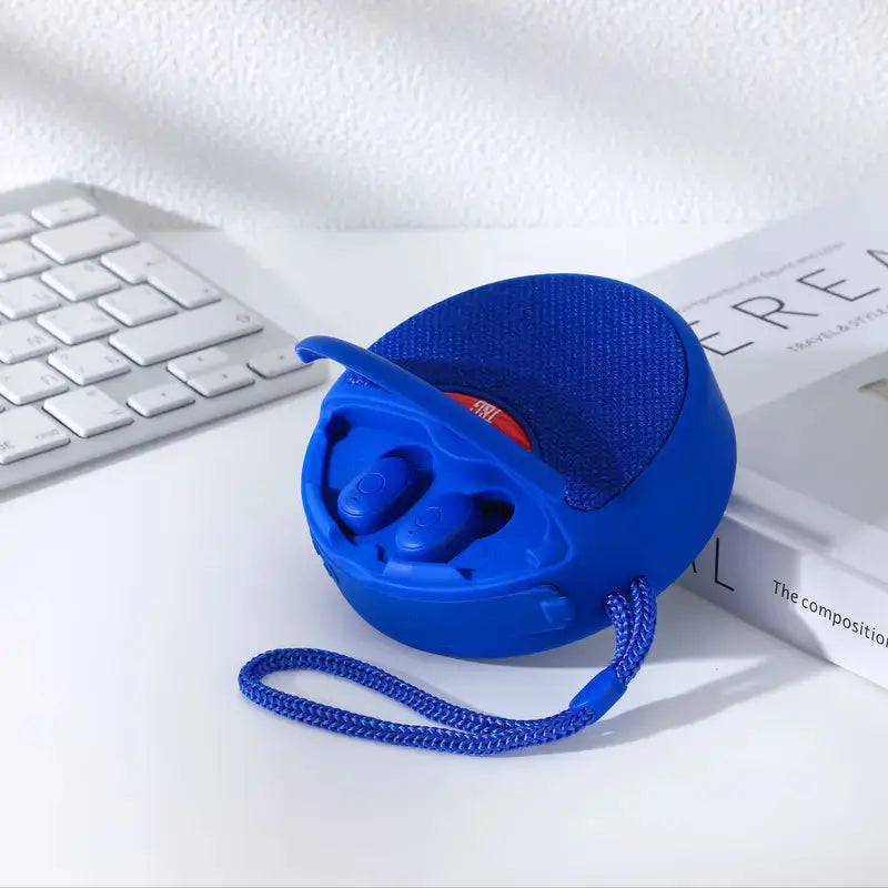 Outdoor Portable Bluetooth Speaker with Integrated Headset - 3D Stereo Subwoofer, FM Radio, TF Card Support Gomuto