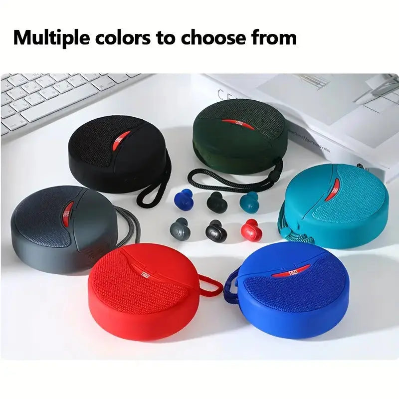 Outdoor Portable Bluetooth Speaker with Integrated Headset - 3D Stereo Subwoofer, FM Radio, TF Card Support Gomuto