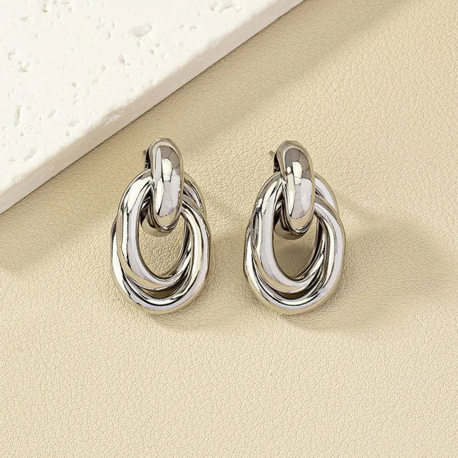 Personalized Simple Metal Punk Geometric Earrings gomuto.com