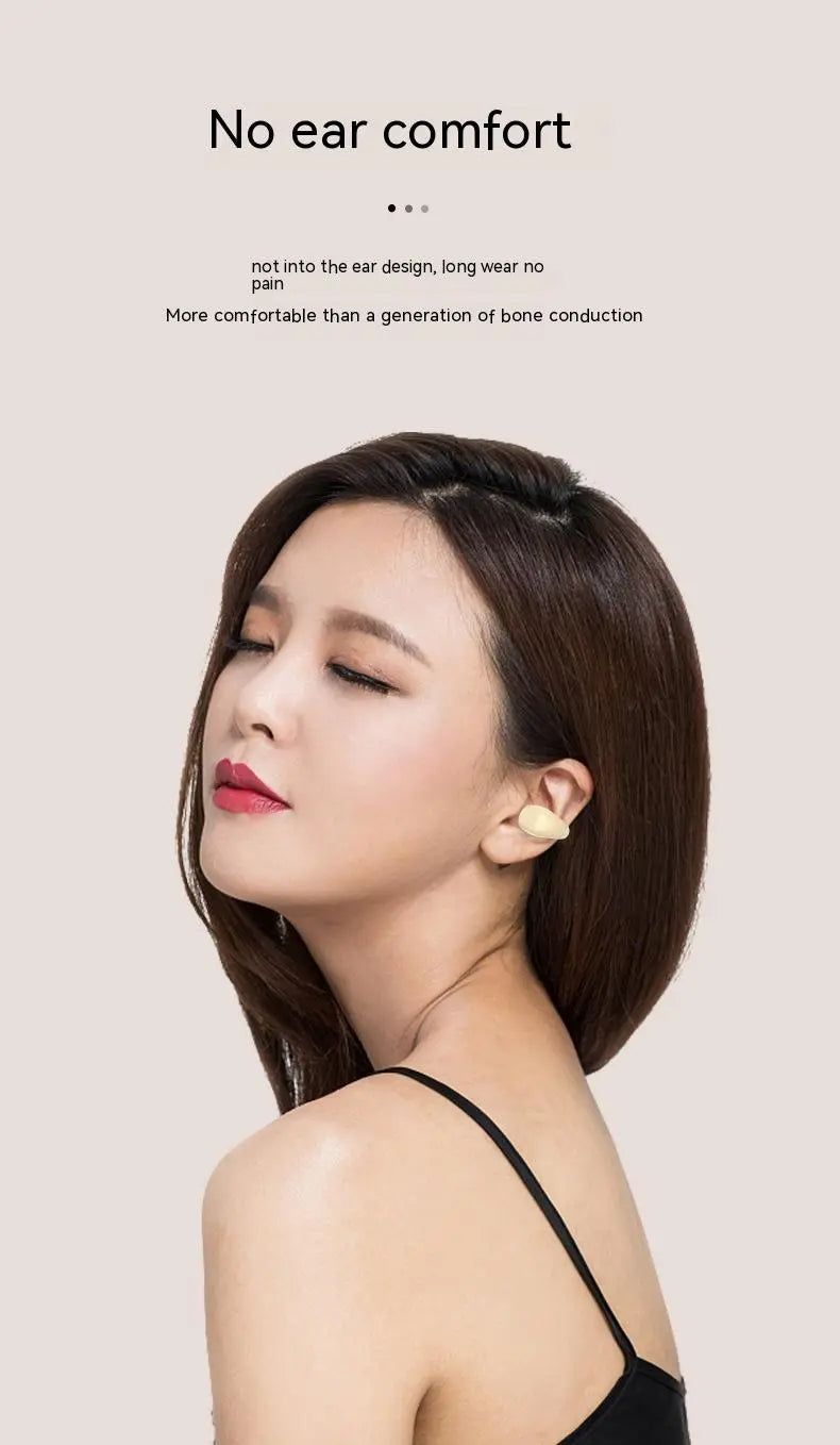 Private LED Digital Display Earclip Bluetooth Earphones - Long Battery Life, Waterproof, Stereo Sound Gomuto