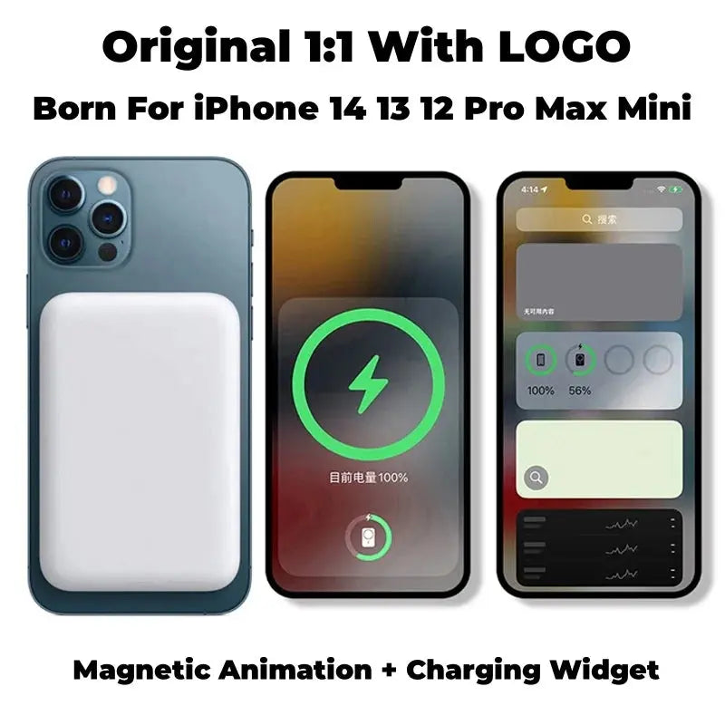 Ultra-Thin Magnetic Wireless Power Bank - 5000mAh, USB-C PD 20W Fast Charging, External Battery for iPhone Gomuto