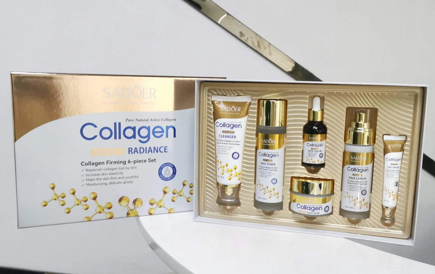 SADOER Collagen Firming Radiance 6-Piece Skincare Set – Hydrate, Firm & Glow Naturally (Original) gomuto.com