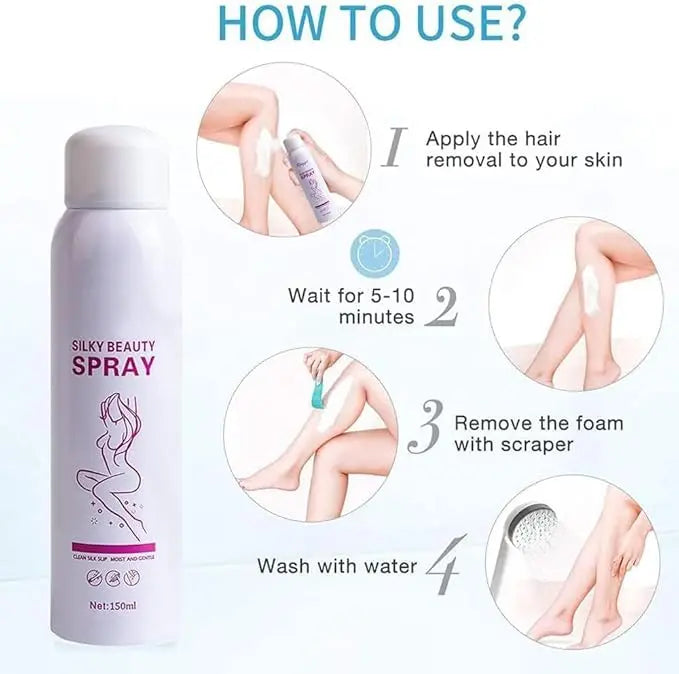 Silky Beauty Hair Removal Spray Foam - Gentle, Effective, and Moisturizing Gomuto