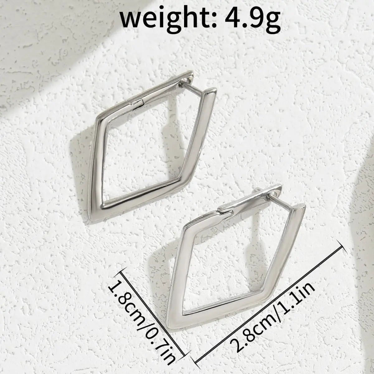 Simple Geometric Quadrilateral Design Earrings gomuto.com