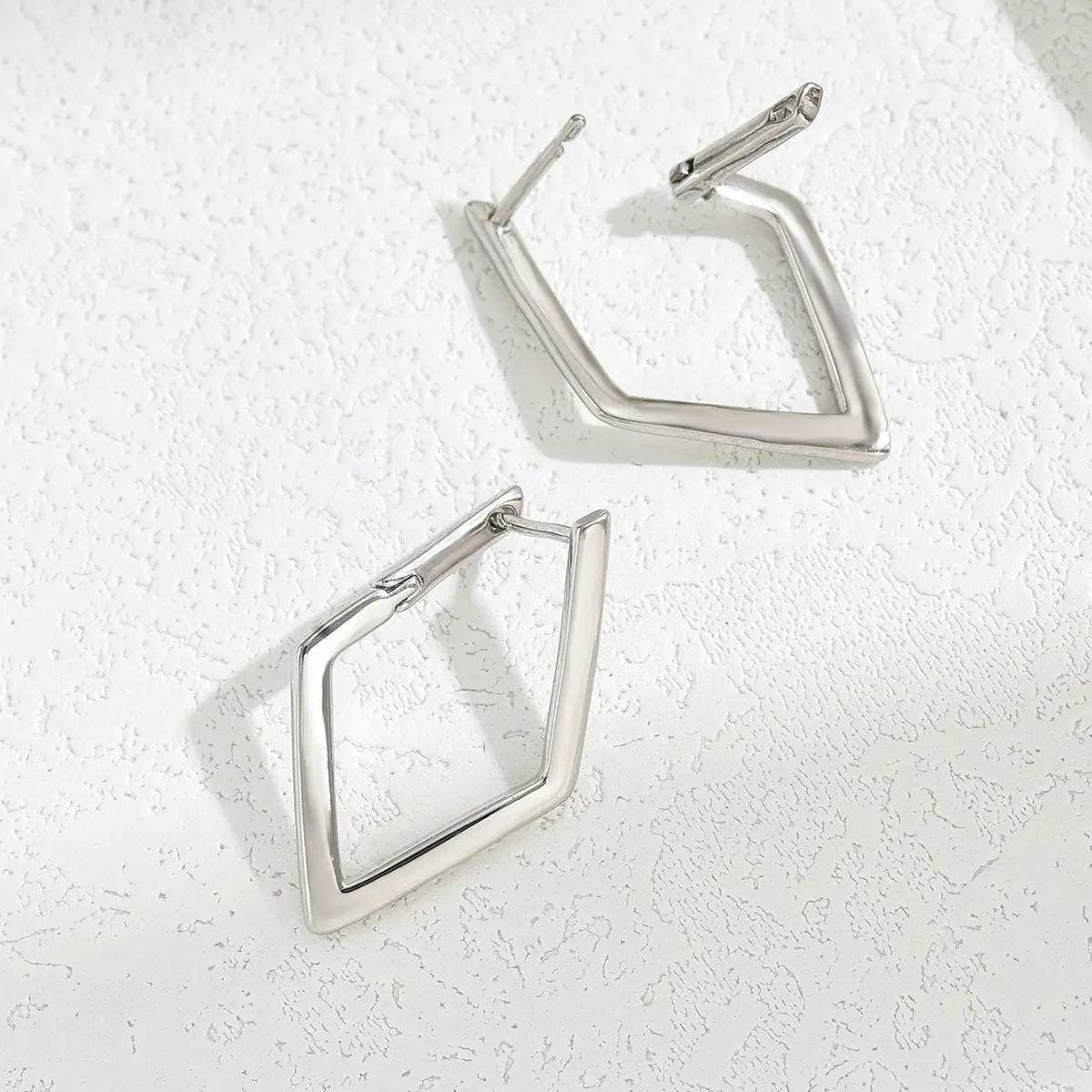 Simple Geometric Quadrilateral Design Earrings gomuto.com