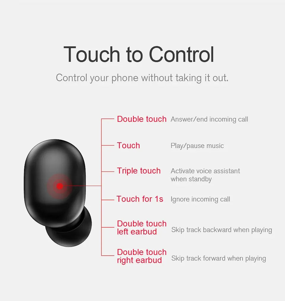 Wireless Bluetooth 5.0 Binaural In-Ear Headset - Stereo, Waterproof, Motion Ready Gomuto