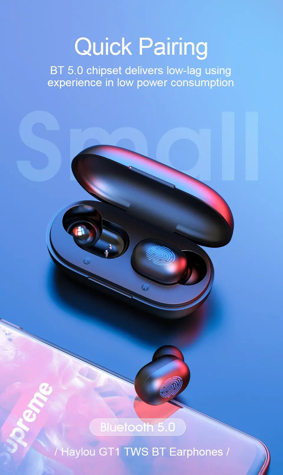 Wireless Bluetooth 5.0 Binaural In-Ear Headset - Stereo, Waterproof, Motion Ready Gomuto