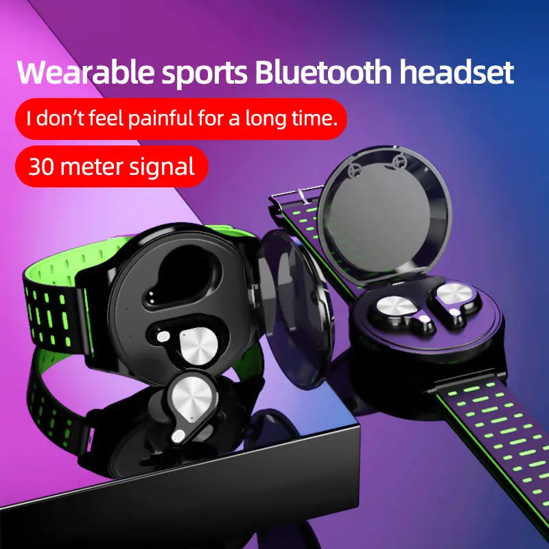 Wireless Bluetooth Wrist Strap Headset - HiFi Quality, Sports Earbuds Compatible with Apple & Android Gomuto