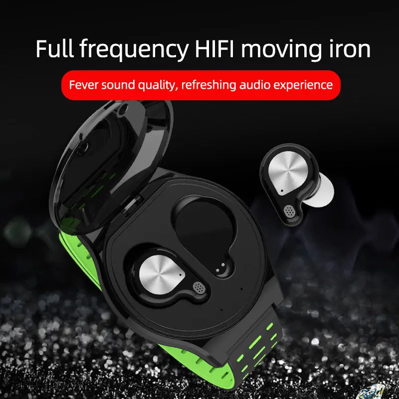 Wireless Bluetooth Wrist Strap Headset - HiFi Quality, Sports Earbuds Compatible with Apple & Android Gomuto