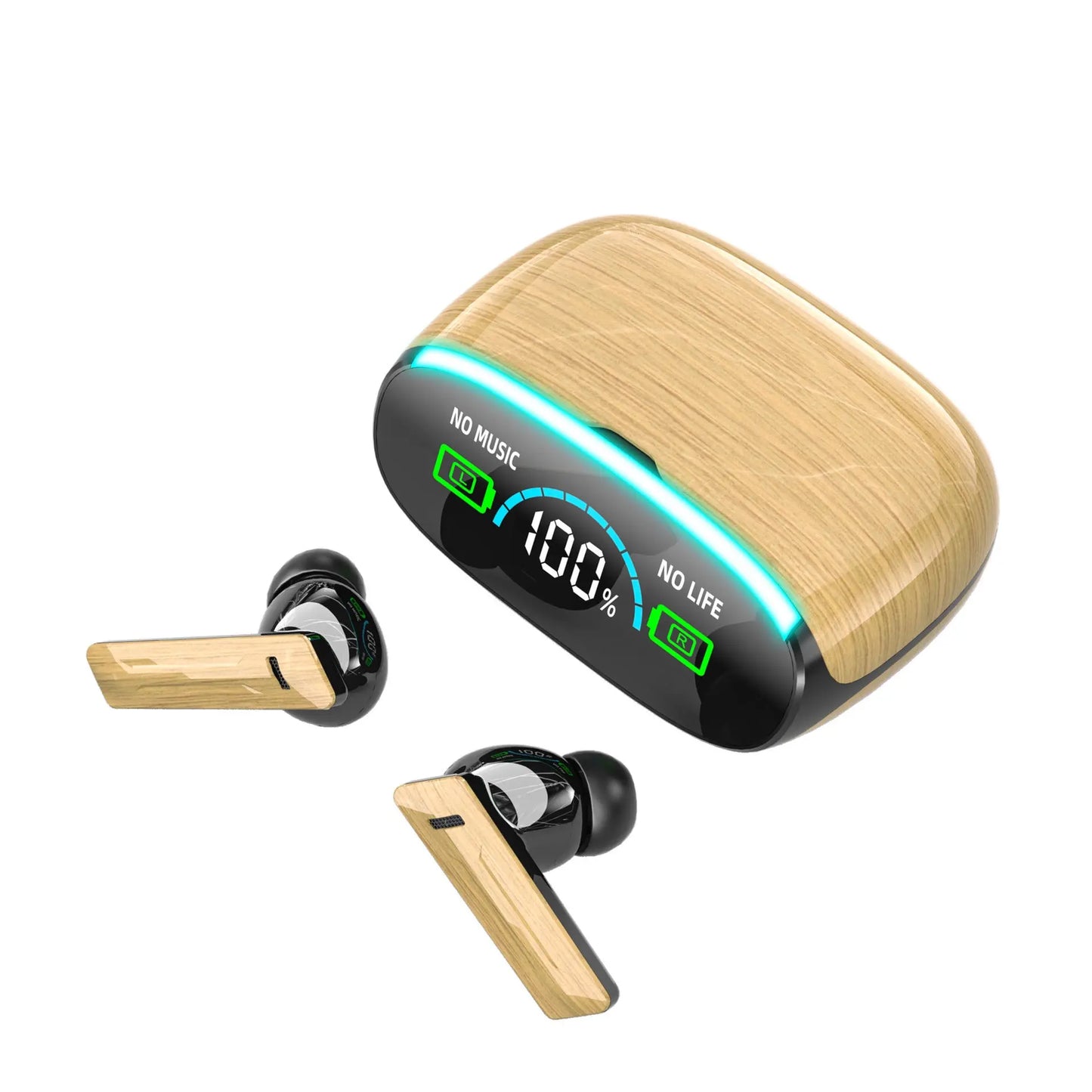 Wood Grain Wireless Bluetooth In-ear Headphones - Sports, Noise-Canceling, Low Latency Gomuto