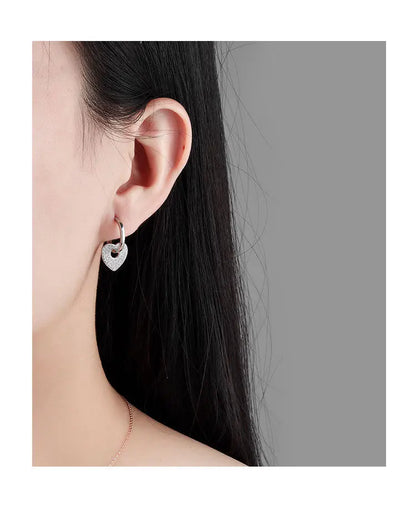18K Gold Copper Micro-inlaid Earrings European And American Famous Diamond Heart Earrings gomuto.com