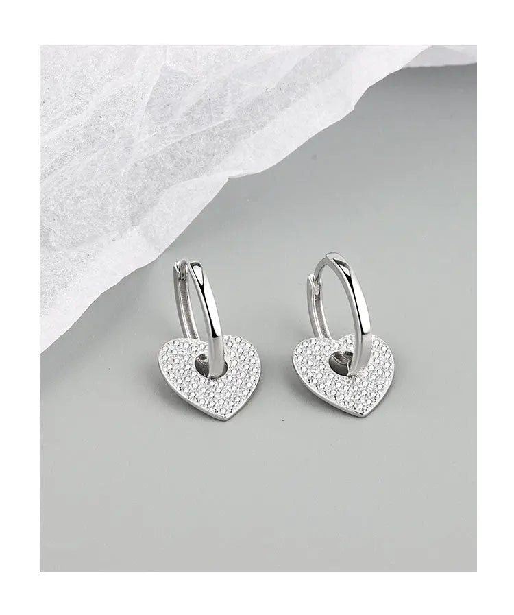18K Gold Copper Micro-inlaid Earrings European And American Famous Diamond Heart Earrings gomuto.com