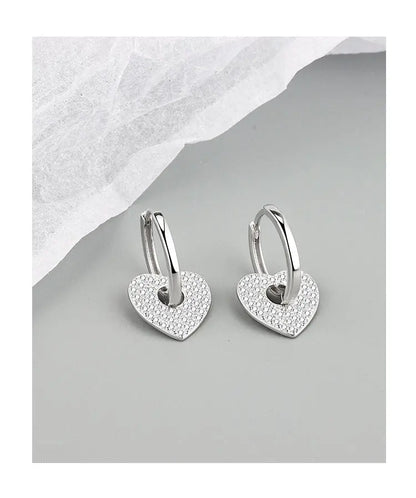 18K Gold Copper Micro-inlaid Earrings European And American Famous Diamond Heart Earrings gomuto.com