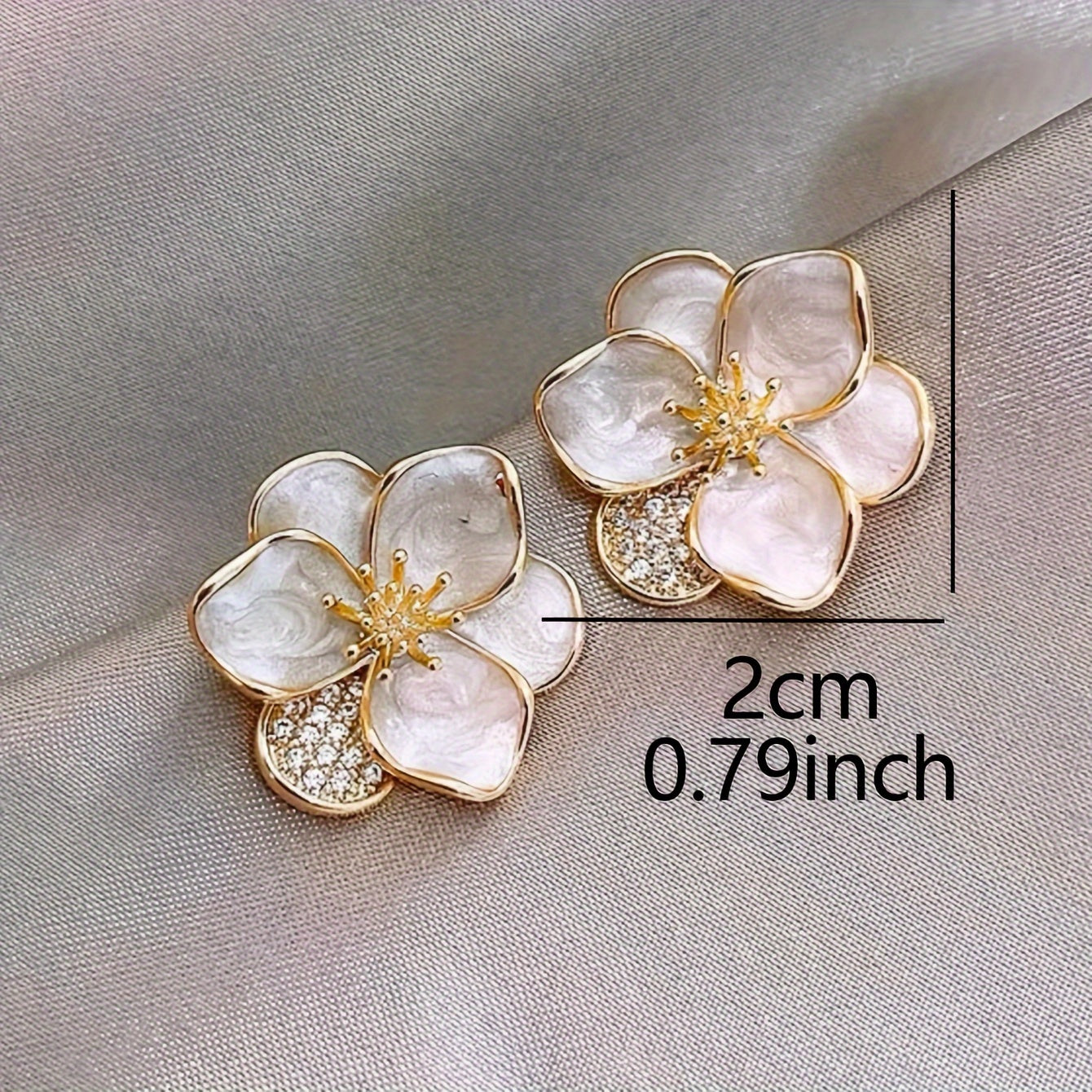 Pretty Sweet Flower Stud Earrings - Elegant Simple Style Zinc Alloy Jewelry for Women, Ideal for Daily Wear and Dating