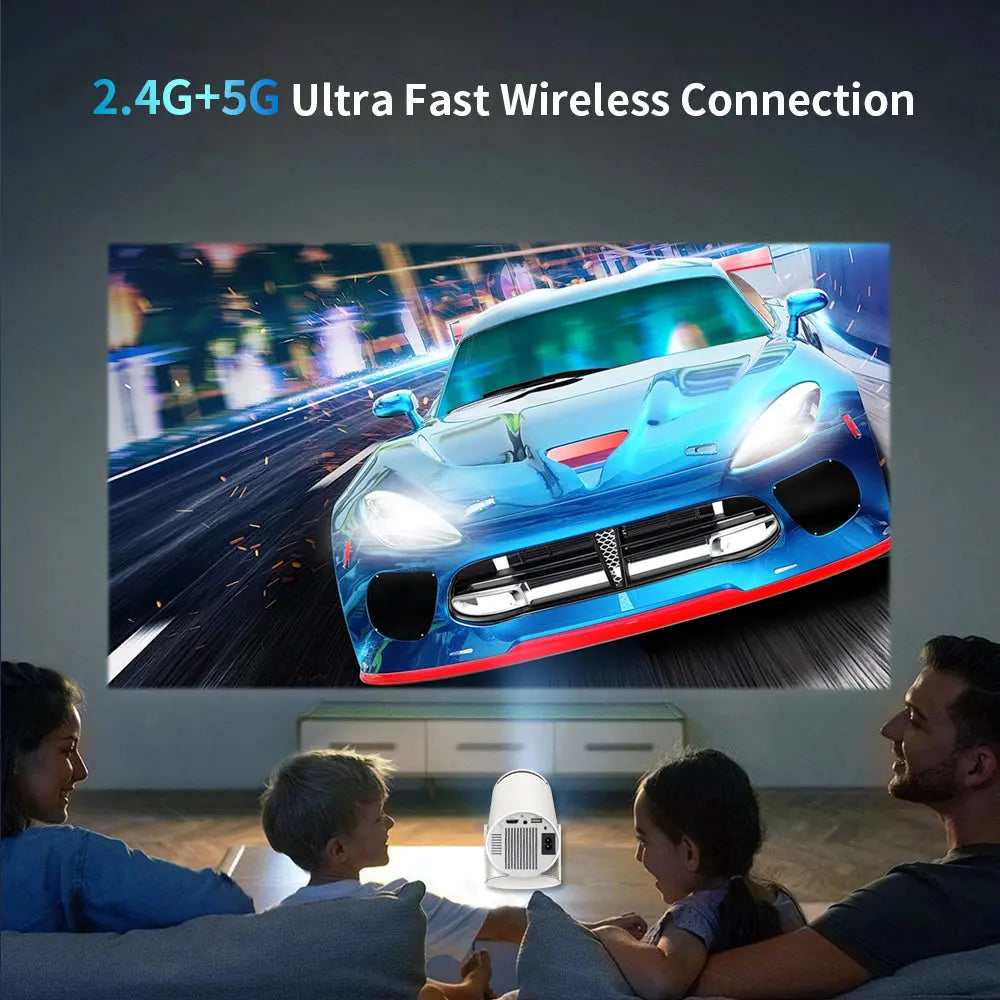 3D Game Projector 2-in-1 F300 Controller Gamepad - Android 11, 5G Wi-Fi, Playstore Access, 4K Portable Mini Home Cinema & Outdoor Projector Gomuto