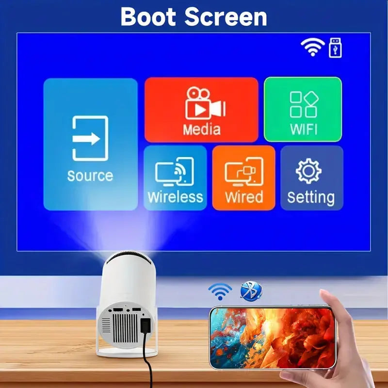 3D Game Projector 2-in-1 F300 Controller Gamepad - Android 11, 5G Wi-Fi, Playstore Access, 4K Portable Mini Home Cinema & Outdoor Projector Gomuto