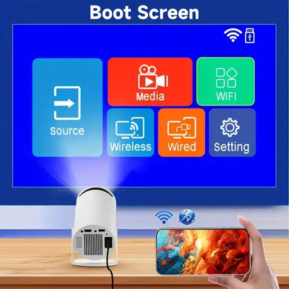 3D Game Projector 2-in-1 F300 Controller Gamepad - Android 11, 5G Wi-Fi, Playstore Access, 4K Portable Mini Home Cinema & Outdoor Projector Gomuto