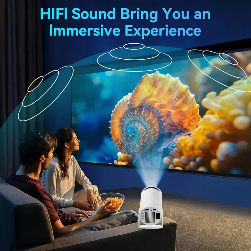 3D Game Projector 2-in-1 F300 Controller Gamepad - Android 11, 5G Wi-Fi, Playstore Access, 4K Portable Mini Home Cinema & Outdoor Projector Gomuto