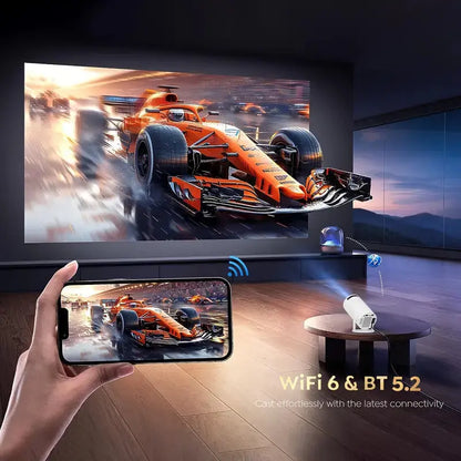 3D Game Projector 2-in-1 F300 Controller Gamepad - Android 11, 5G Wi-Fi, Playstore Access, 4K Portable Mini Home Cinema & Outdoor Projector Gomuto