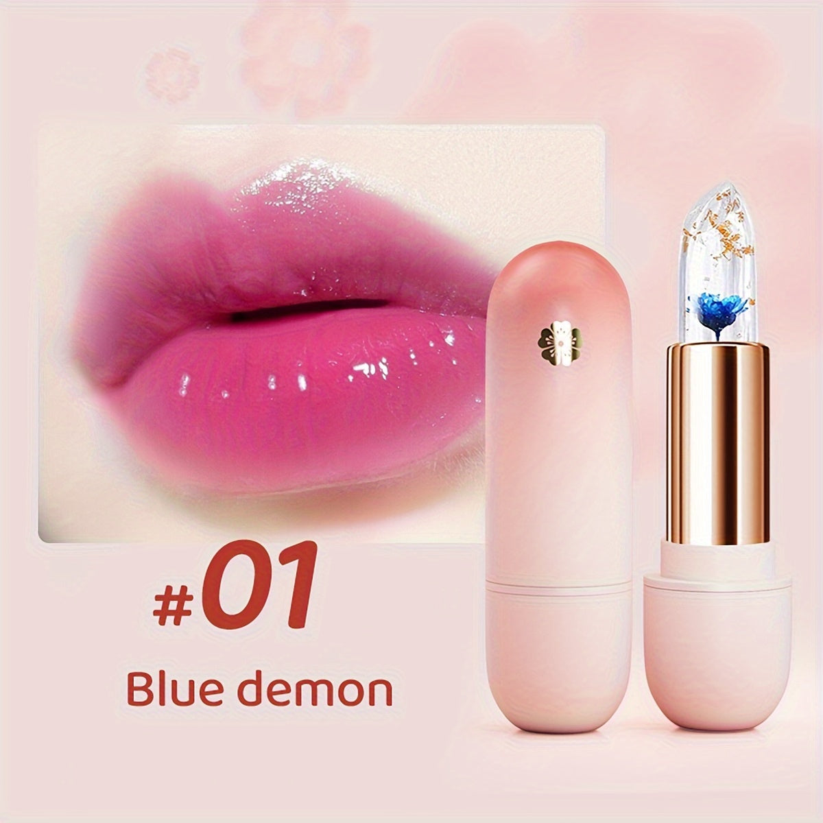 Crystal Petal Jelly Lipstick - Temperature-Responsive Color Change, Hydrating & Nourishing - Perfect Valentine’s Day Gift