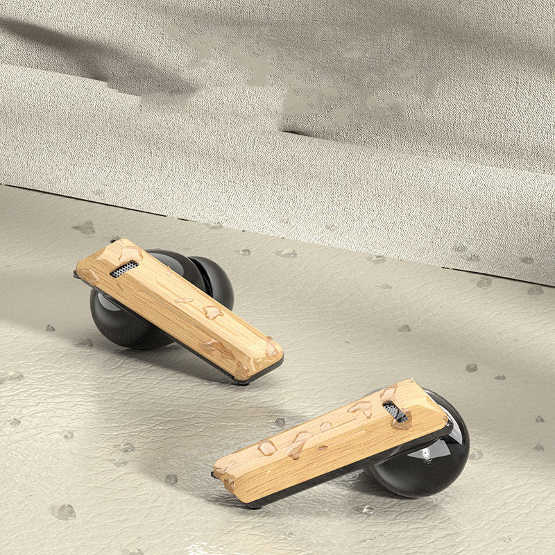 Wood Grain Wireless Bluetooth In-ear Headphones - Sports, Noise-Canceling, Low Latency