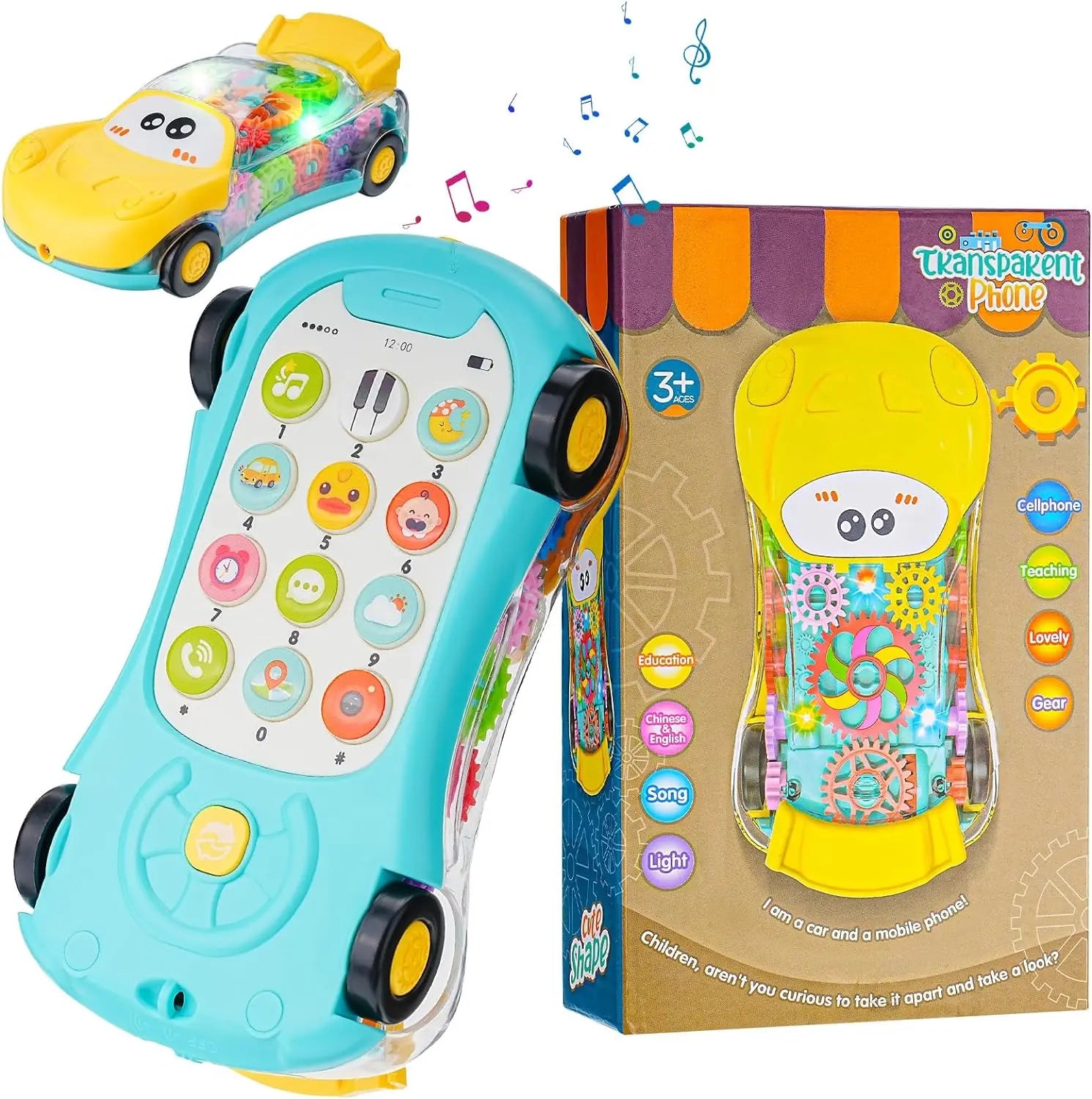 Baby Mini Transparent Phone Car gomuto.com