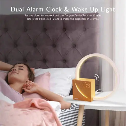 Bedside Lamp Touch Table Lamp With Natural Sounds, Desk Lamp With Alarm Clock, Touch Control 3 Levels Brightness Home Decor gomuto.com