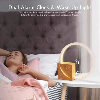 Bedside Lamp Touch Table Lamp With Natural Sounds, Desk Lamp With Alarm Clock, Touch Control 3 Levels Brightness Home Decor gomuto.com