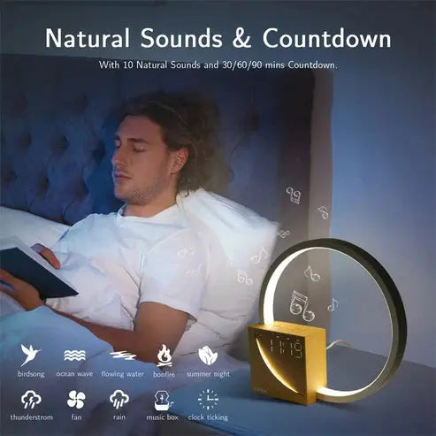 Bedside Lamp Touch Table Lamp With Natural Sounds, Desk Lamp With Alarm Clock, Touch Control 3 Levels Brightness Home Decor gomuto.com