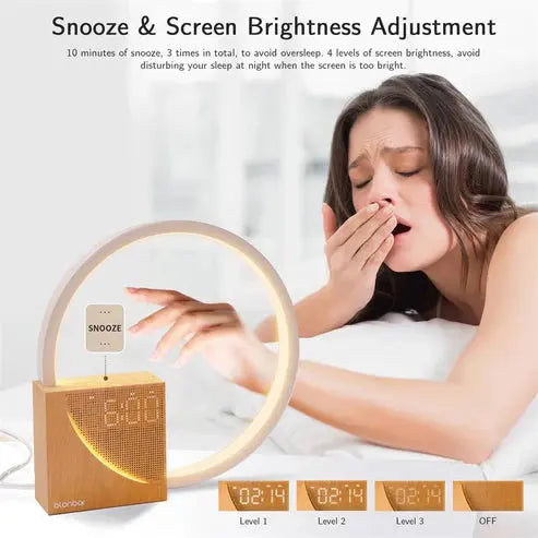 Bedside Lamp Touch Table Lamp With Natural Sounds, Desk Lamp With Alarm Clock, Touch Control 3 Levels Brightness Home Decor gomuto.com