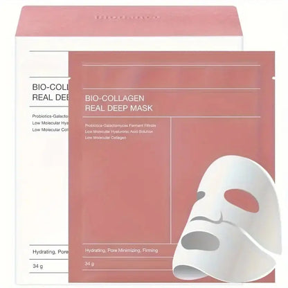 Bio-Collagen Overnight Real Deep Mask with Vitamin E & Nicotinamide, Pore Minimizing, Elasticity Improvement (1 Box = 4 Masks) gomuto.com
