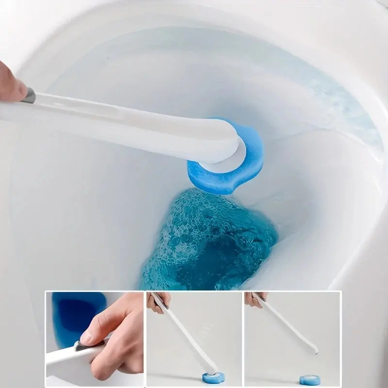 Disposable Toilet Brush Set with Holder – Includes 12 Flushable Cleaning Heads gomuto.com