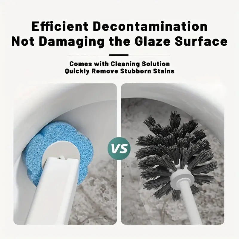 Disposable Toilet Brush Set with Holder – Includes 12 Flushable Cleaning Heads gomuto.com